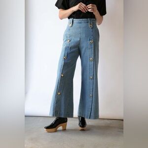 Rosetta Getty button front denim culotte jeans